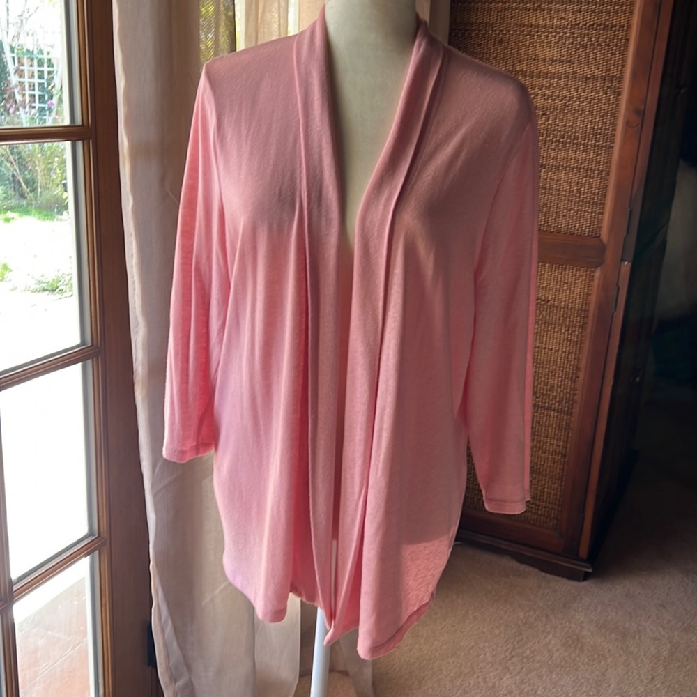 Pink Open Front Cardigan
